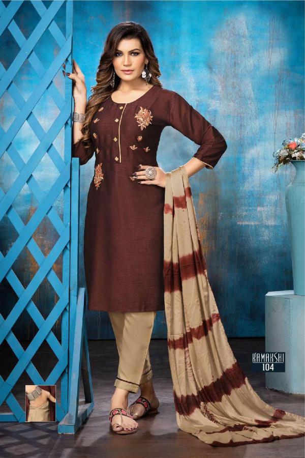 Trendy Kamakshi Festive Wear Rayon  Kurti Pant And Dupatta